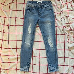 KanCan Light Blue Distressed Ankle Jeans